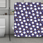 Star And Sheep Pattern Print Polyester Shower Curtain