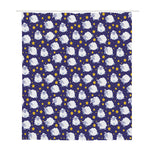 Star And Sheep Pattern Print Polyester Shower Curtain