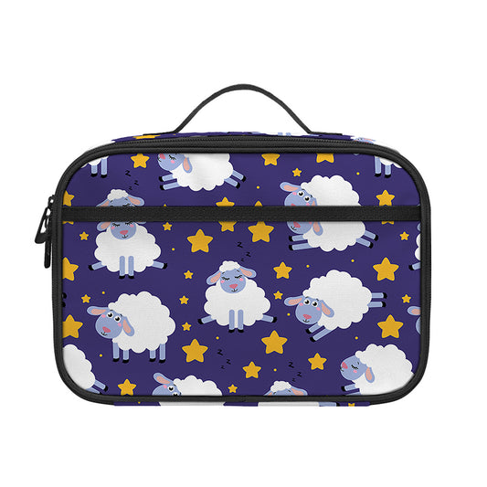 Star And Sheep Pattern Print Portable Lunch Bag