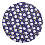 Star And Sheep Pattern Print Round Blanket