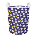 Star And Sheep Pattern Print Round Laundry Basket