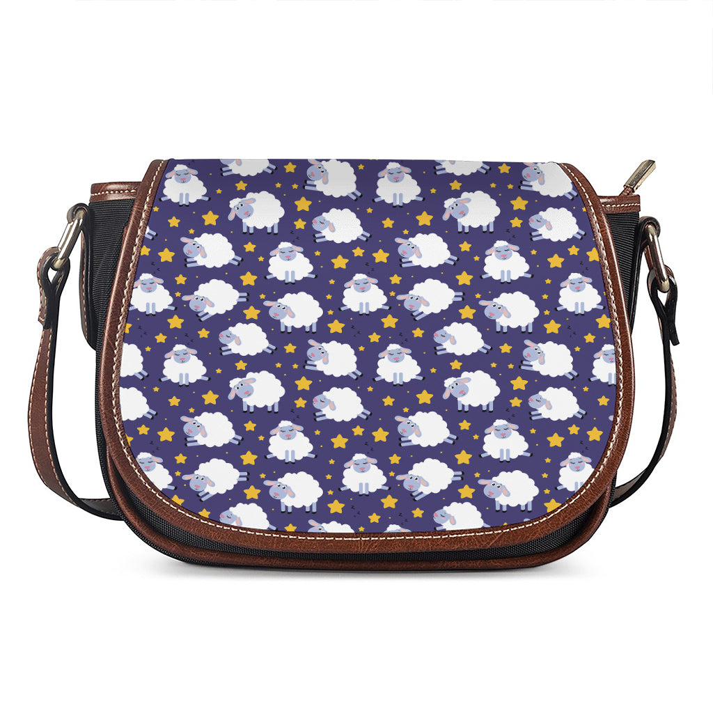 Star And Sheep Pattern Print Saddle Bag