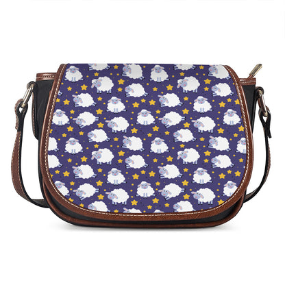 Star And Sheep Pattern Print Saddle Bag