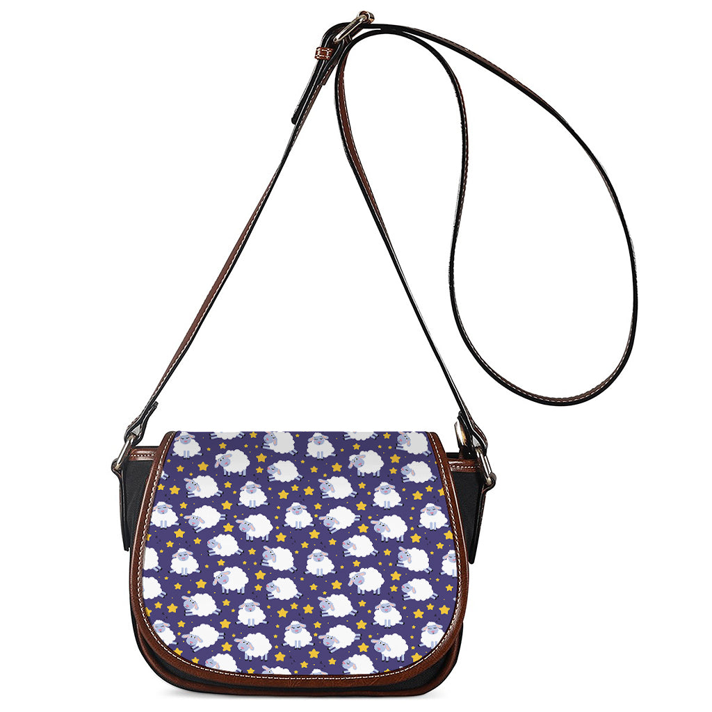 Star And Sheep Pattern Print Saddle Bag