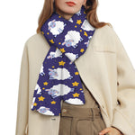 Star And Sheep Pattern Print Scarf