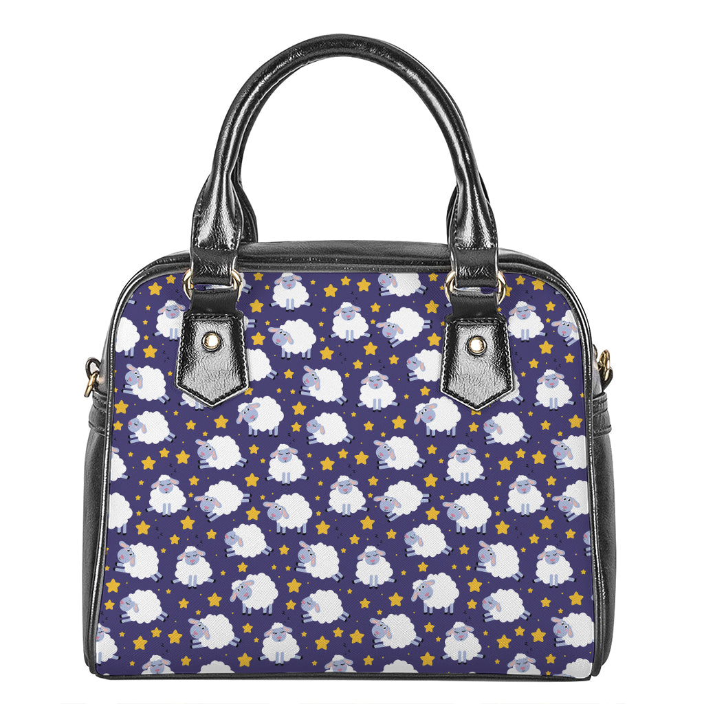 Star And Sheep Pattern Print Shoulder Handbag