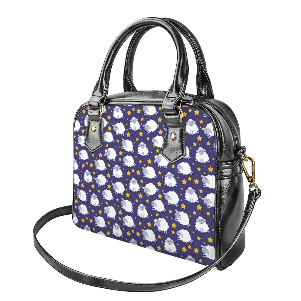 Star And Sheep Pattern Print Shoulder Handbag