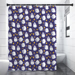 Star And Sheep Pattern Print Shower Curtain