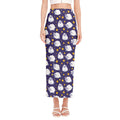 Star And Sheep Pattern Print Side Slit Maxi Skirt