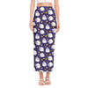 Star And Sheep Pattern Print Side Slit Maxi Skirt