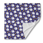 Star And Sheep Pattern Print Silk Bandana