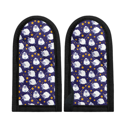 Star And Sheep Pattern Print Skillet Handle Cover