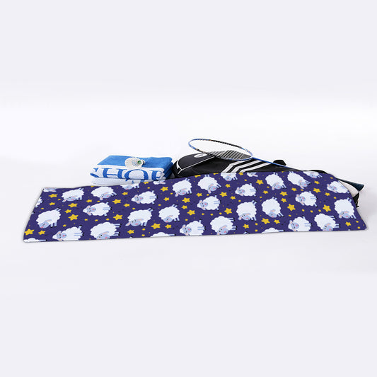 Star And Sheep Pattern Print Sports Towel