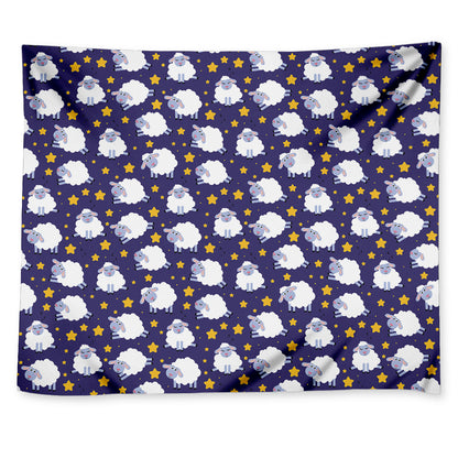 Star And Sheep Pattern Print Tapestry