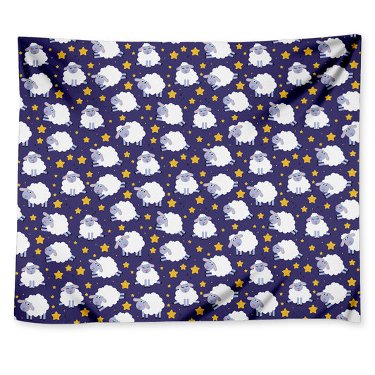Star And Sheep Pattern Print Tapestry