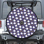 Star And Sheep Pattern Print Tire Cover With Camera Hole
