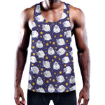 Star And Sheep Pattern Print Training Tank Top