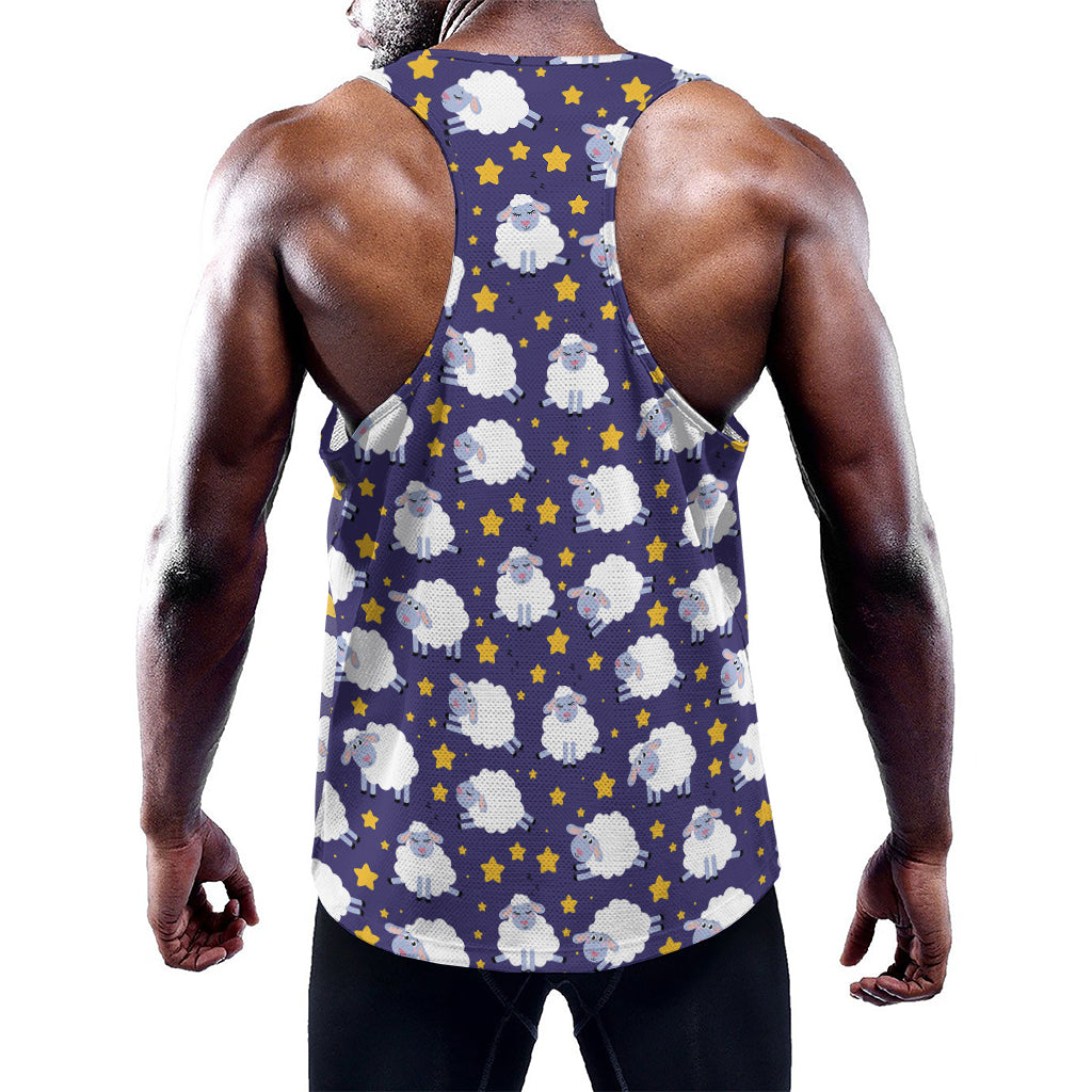 Star And Sheep Pattern Print Training Tank Top