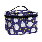 Star And Sheep Pattern Print Travel Makeup Bag
