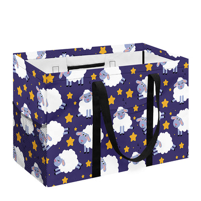 Star And Sheep Pattern Print Utility Tote Bag