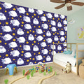 Star And Sheep Pattern Print Wall Sticker