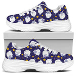 Star And Sheep Pattern Print White Chunky Shoes