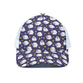 Star And Sheep Pattern Print White Mesh Trucker Hat