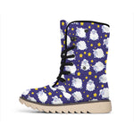 Star And Sheep Pattern Print Winter Boots
