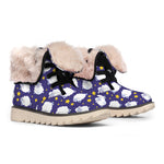 Star And Sheep Pattern Print Winter Boots