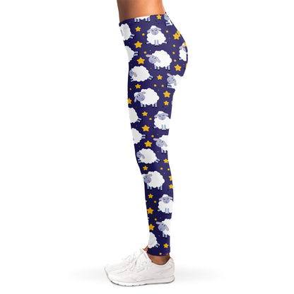 Star And Sheep Pattern Print Women's Leggings