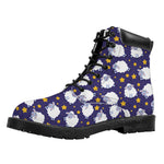 Star And Sheep Pattern Print Work Boots