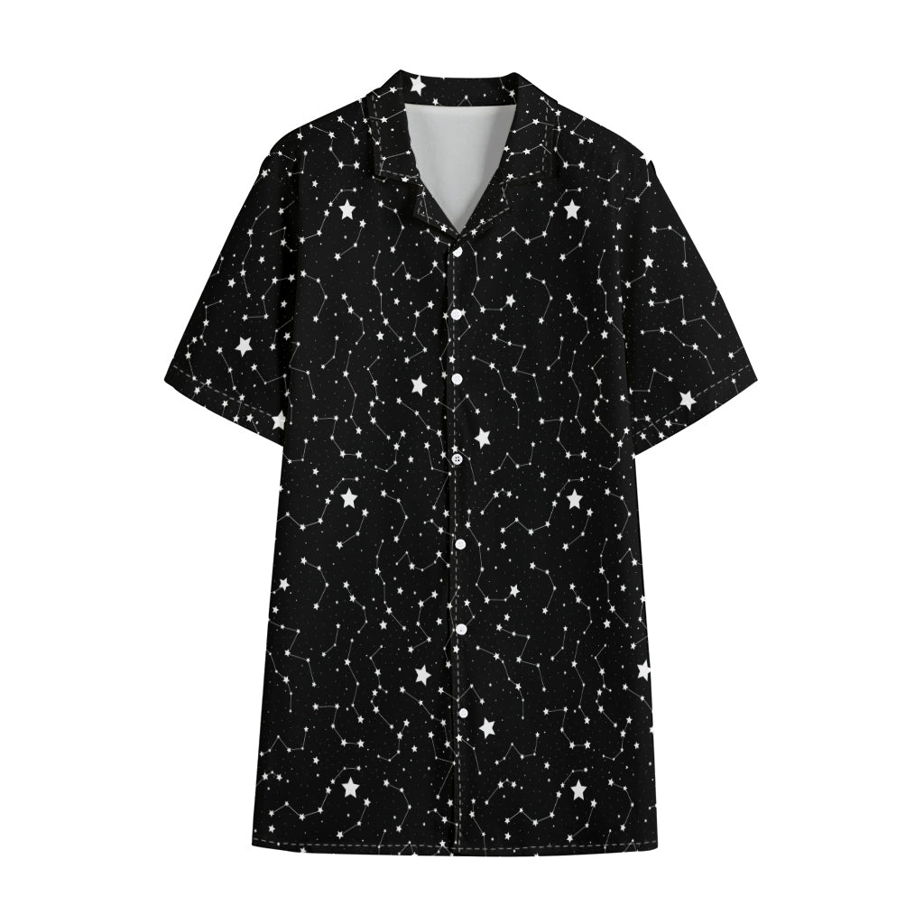 Star Constellations Pattern Print Cotton Hawaiian Shirt