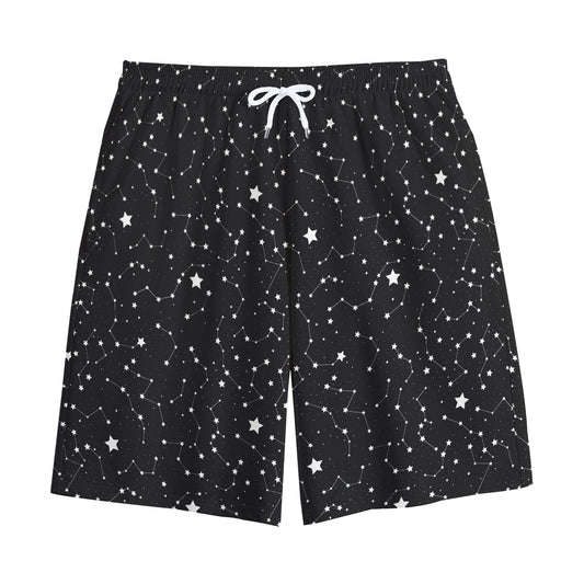 Star Constellations Pattern Print Cotton Shorts
