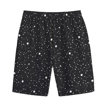 Star Constellations Pattern Print Cotton Shorts