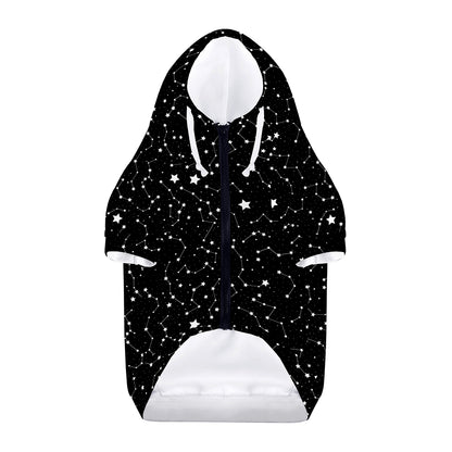 Star Constellations Pattern Print Dog Zip Up Hoodie