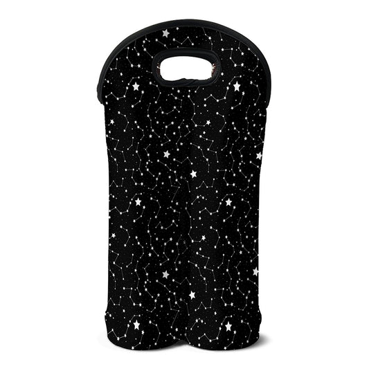 Star Constellations Pattern Print Double Neoprene Wine Tote