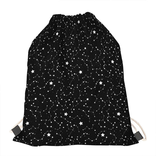 Star Constellations Pattern Print Drawstring Bag