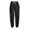 Star Constellations Pattern Print Fleece Lined Knit Pants