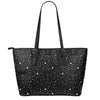 Star Constellations Pattern Print Leather Tote Bag