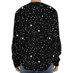 Star Constellations Pattern Print Long Sleeve Baseball Jersey