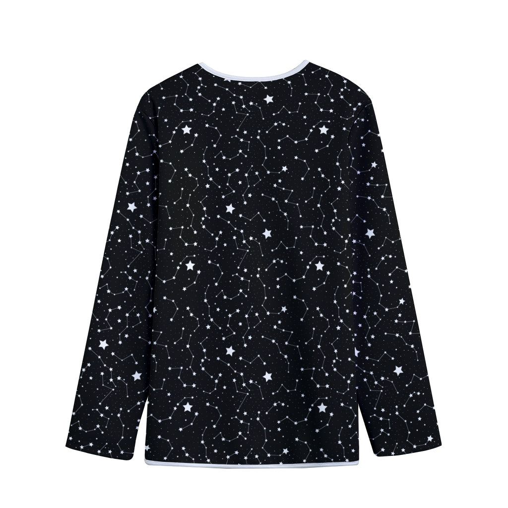 Star Constellations Pattern Print Long Sleeve Short Coat