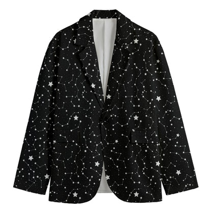 Star Constellations Pattern Print Men's Blazer