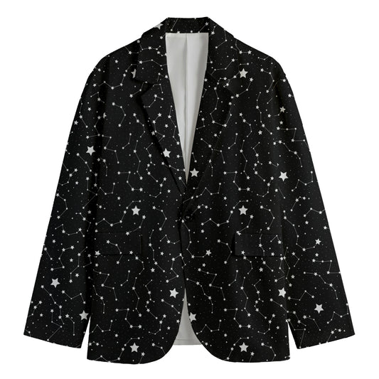 Star Constellations Pattern Print Men's Blazer
