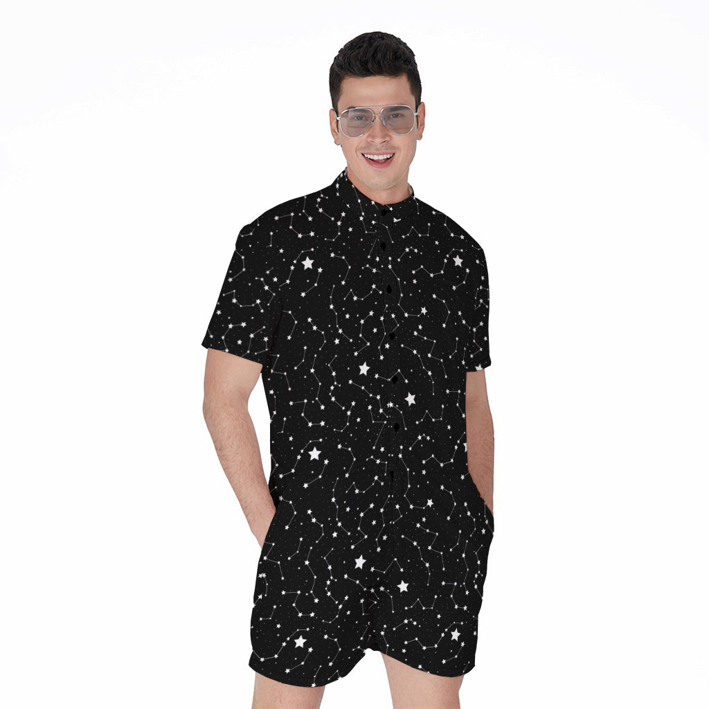 Star Constellations Pattern Print Men's Rompers