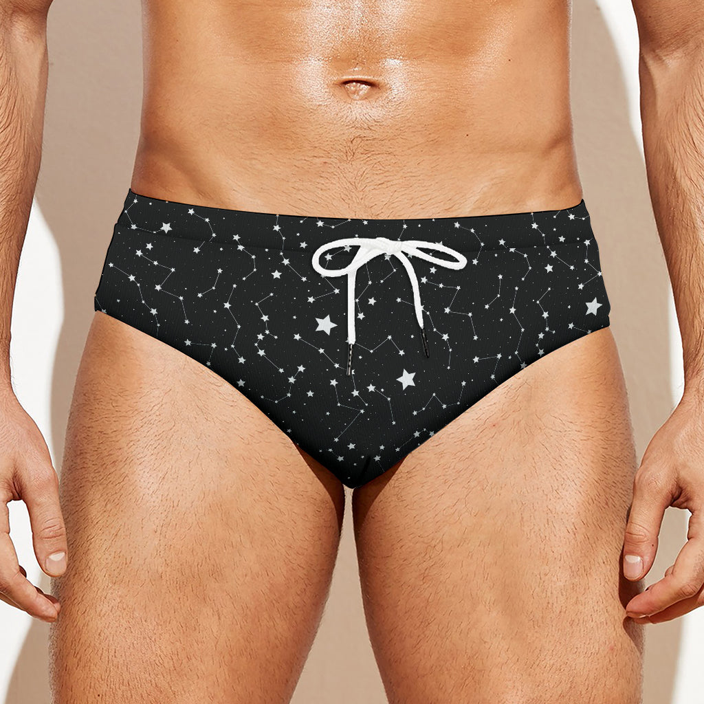 Star Constellations Pattern Print Men's Swim Briefs