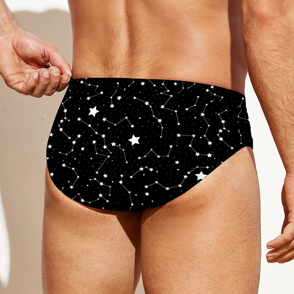 Star Constellations Pattern Print Men's Swim Briefs