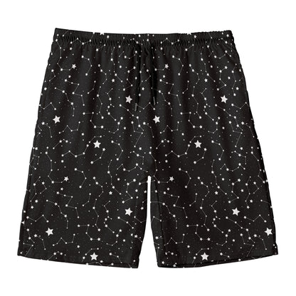 Star Constellations Pattern Print Men's Swim Trunks