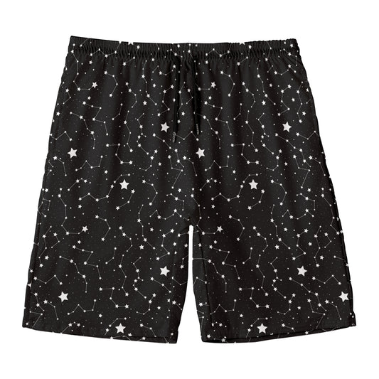 Star Constellations Pattern Print Men's Swim Trunks