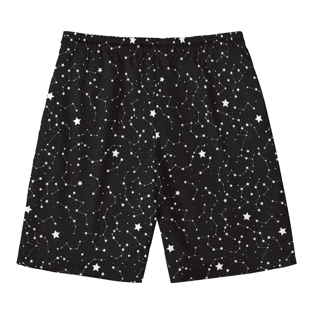 Star Constellations Pattern Print Men's Swim Trunks