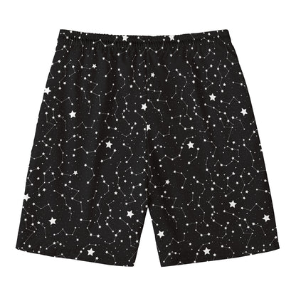 Star Constellations Pattern Print Men's Swim Trunks